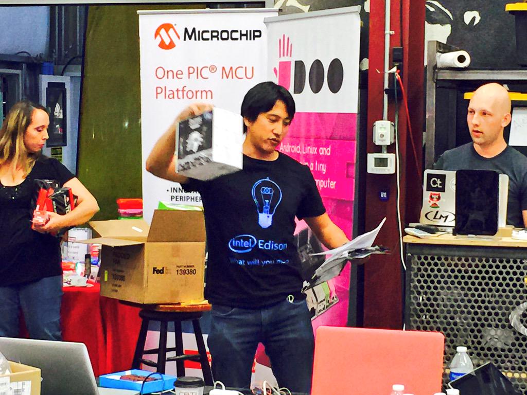 JimStLeger's tweet image. PartyBot wins the best hack built on @intel Edison award!
#HardwareWeekend 
Thanks @hacksterio!