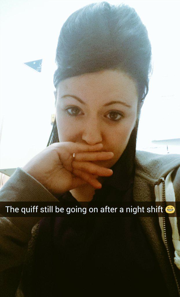 abbybolas's tweet photo. Yup, the quiff still be there after doing a 12 hour night shift #awkshair #tired http://t.co/83qLoBdAce