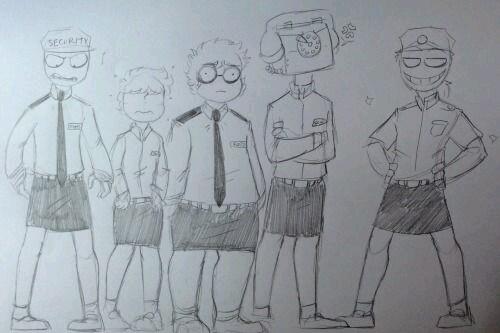 Phone__Dude's tweet image. Mike is pissed
Jeremy is nervous
Fritz is thinking about pancakes
Phone guy is also pissed
Vincent thinks he's fab