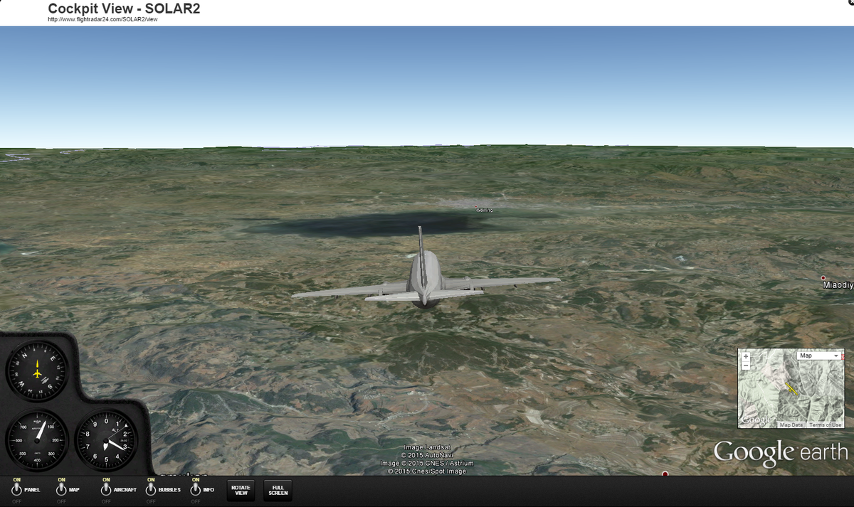 Flightradar24 on X: Google Earth 3D/Cockpit view from Solar