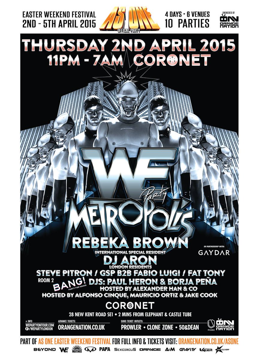 wepartygroup's tweet photo. 3 days left to #WeMetropolis at @AsOneInThePark with @RBKBROWN @DjAronNYC @Stevepitron @fabioluigi @TheOrangeNation http://t.co/OiusYWvZgB