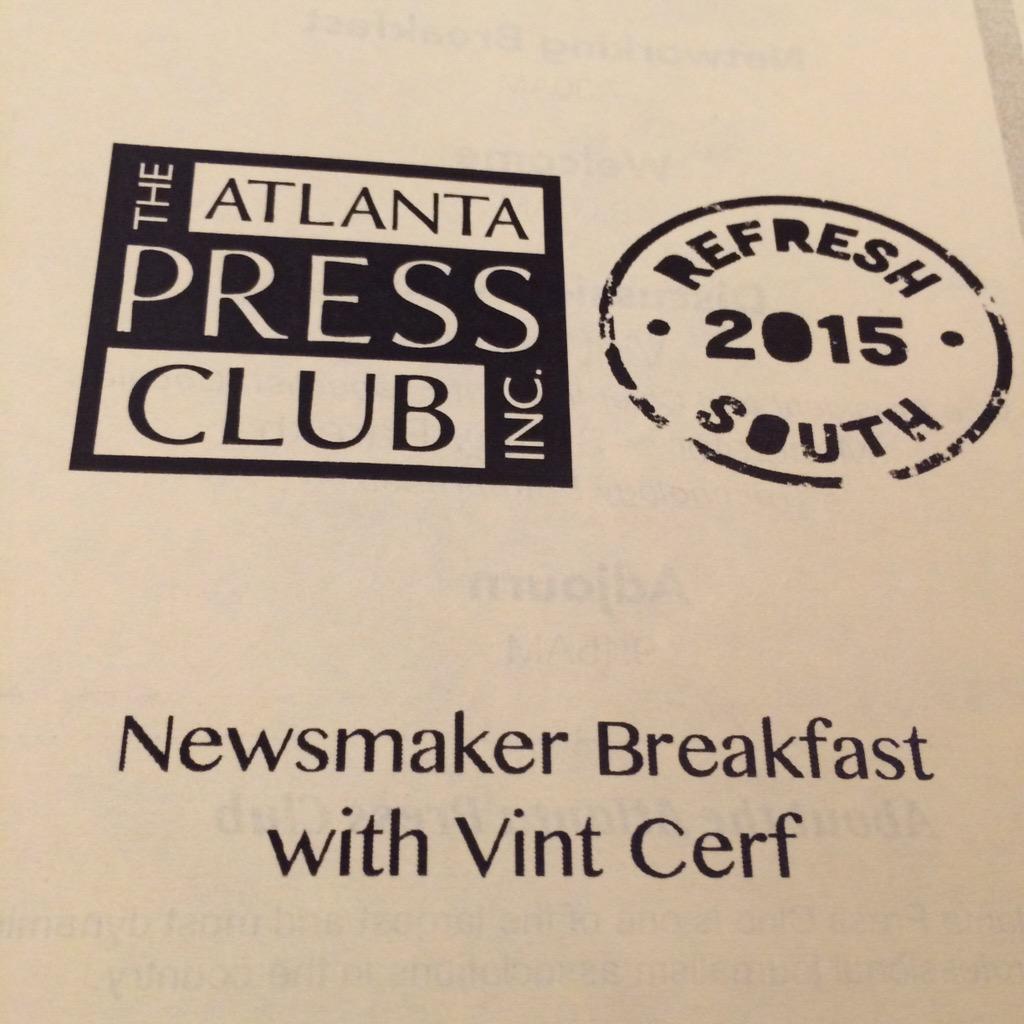 MariaEbrahimji's tweet photo. bright and early on a rainy Monday - all worth it! @Atlpressclub @RefreshSouth #google #newsmakerbreakfast http://t.co/nIopA5SjN9