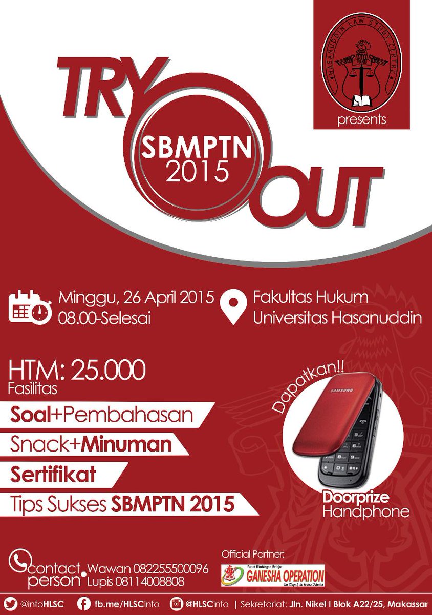 Try Out SBMPTN 2015. Ikuti dan dapatkan Hadiah menariknya. #KLAJFA
