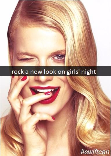 Girls' night: party's on. Get a hot look simply by texting (702)720-4332 and a hairstylist can come to you #swiftcan