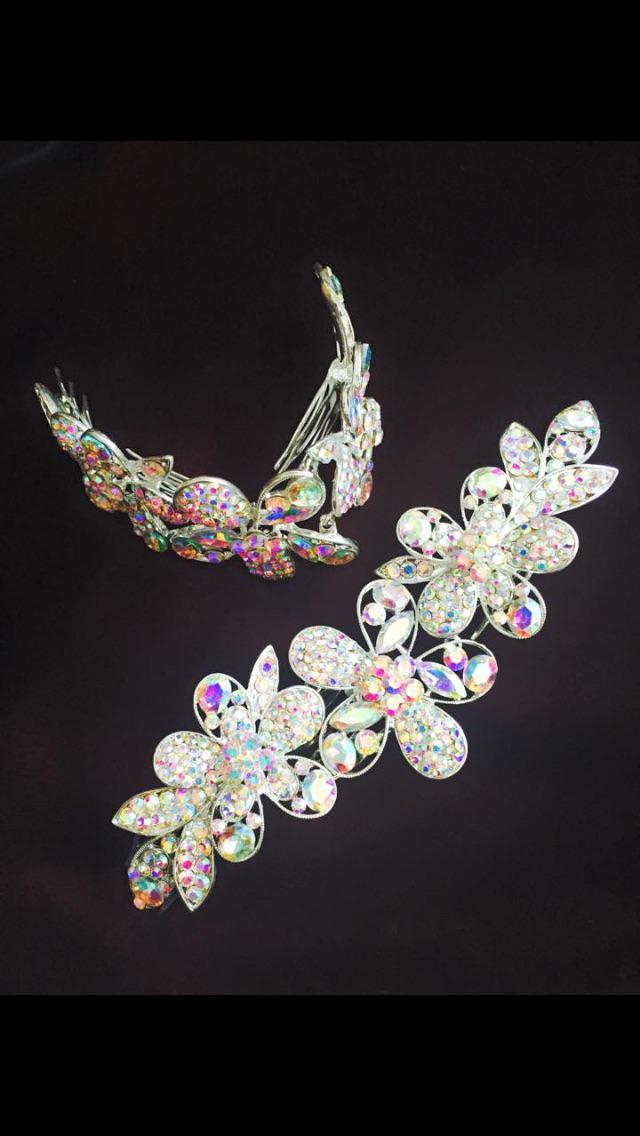 Find fabulous Crystal AB hair accessories &amp; jewels at our online shop ballroom-bling.com #dance #ballroom