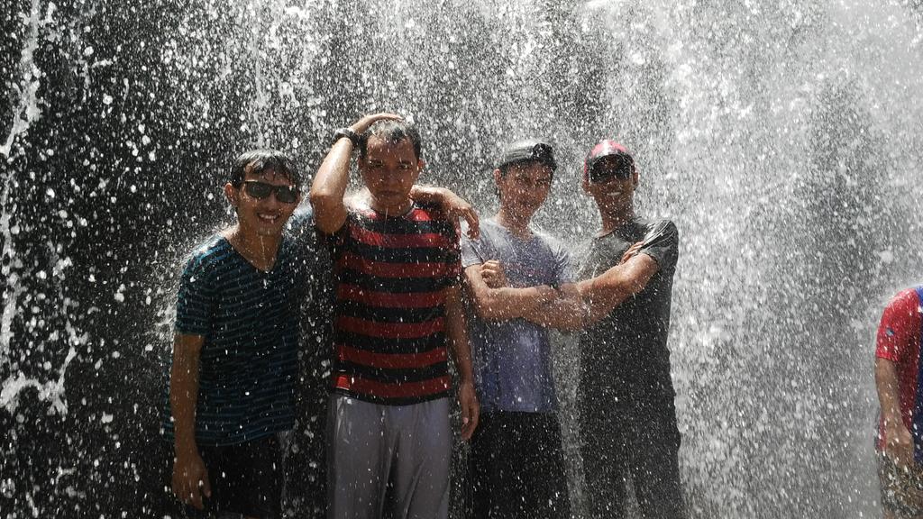 Selfi with my friend in pantai legoksono malang