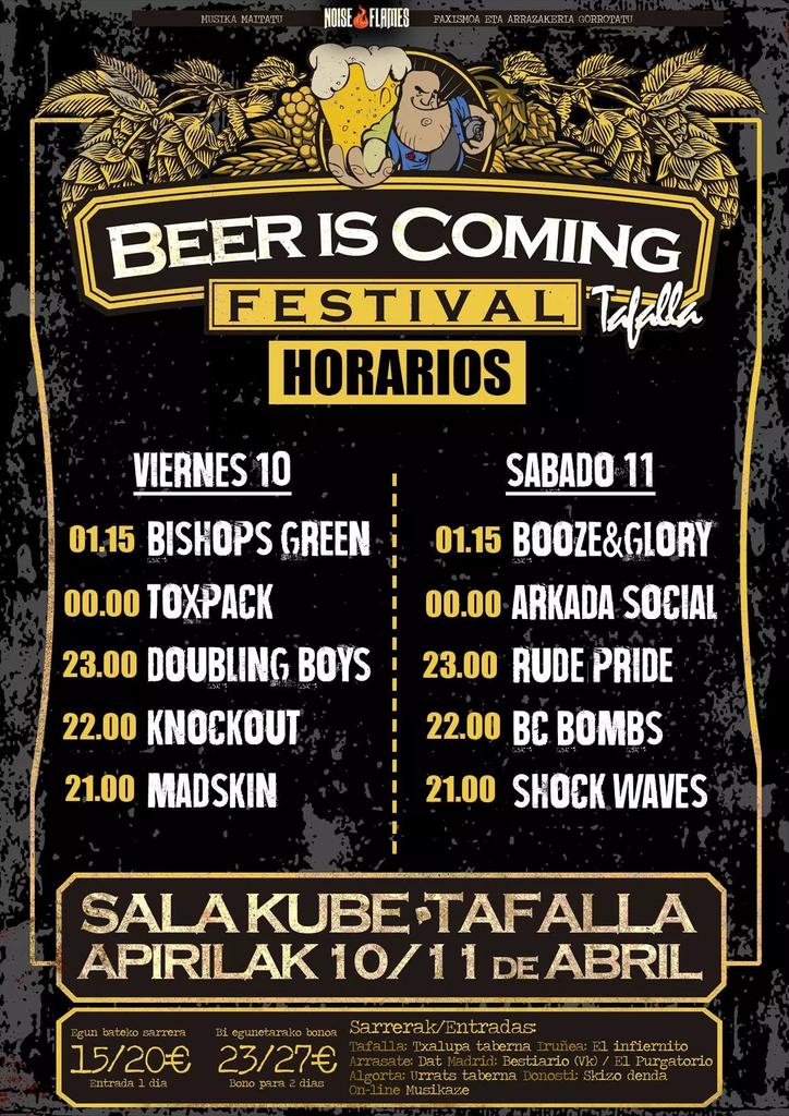 Por fin tenemos los horarios de Tafalla @RudePride <a href="/toxpackofficial/">TOXPACK_Offiziell</a> <a href="/Bishops_Green/">Bishops Green</a> <a href="/ShockWavesNa/">Shock Waves</a> <a href="/ArkadaSocial/">ARKADA SOCIAL</a>