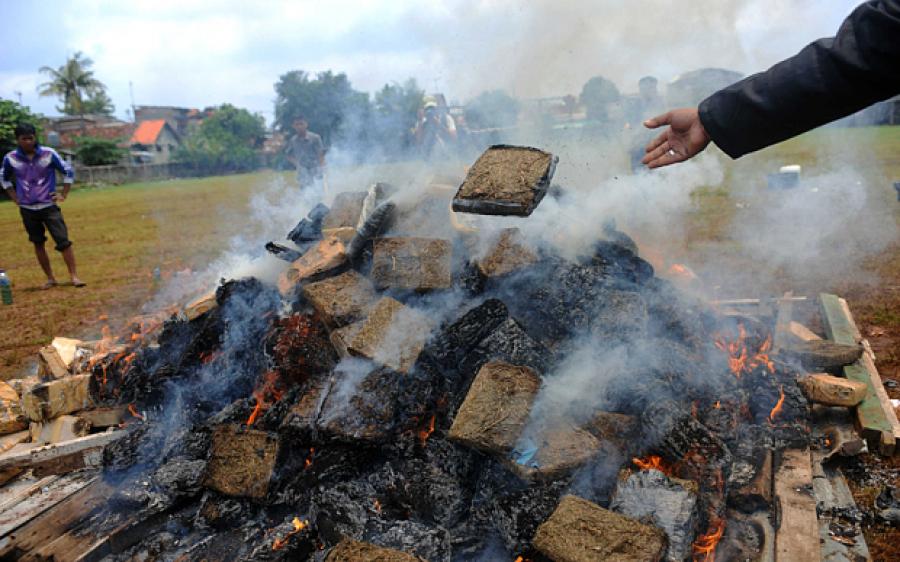 GrowLandiaOFI's tweet photo. La polícia de Indonesia #droga a un vecindario entero al quemar 3 toneladas de #marihuana - http://t.co/RN3OjwEZUc http://t.co/JrgOTCzAf9