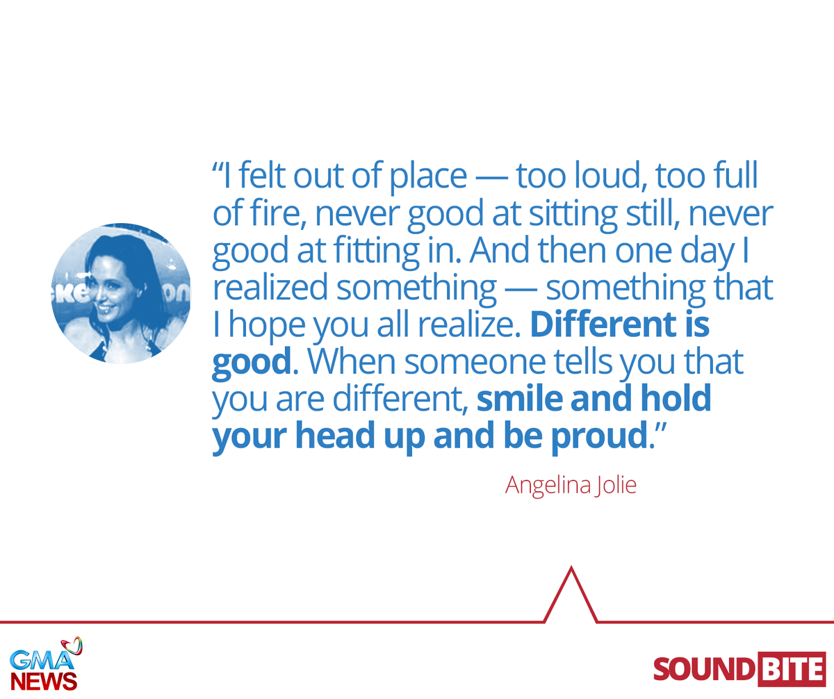 gmanews's tweet photo. At the Kids' Choice Awards, Angelina Jolie shared a message of hope to those who have always felt they were different http://t.co/lxkiusMM9L