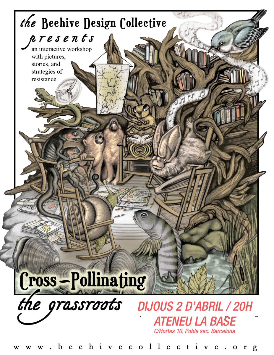 Presentació del <a href="/beehivedesign/">Beehive Collective</a> collective a càrrec de Tyler Bee dijous a 20h a <a href="/AteneuBase/">La Base Ateneu Coop</a> ;) labase.info/cross-pollinat…
