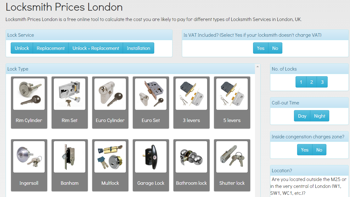 LockSightBlog's tweet image. This is a new free online tool that allows you to calculate London Locksmiths prices :) 
locksmithpriceslondon.co.uk