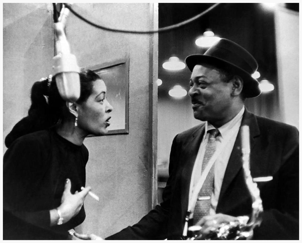 "If you don't make mistakes, you aren't really trying."- COLEMAN HAWKINS #JazzWisdom (Pic: Billie &amp; Bean)