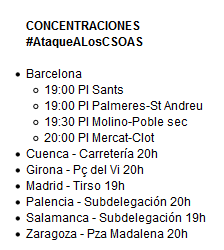 FedEstLib's tweet photo. Lista actualizada de las concentraciones contra #AtaqueALosCSOAS.
¡#YoTambienSoyAnarquista! http://t.co/dwAvwfSQuQ