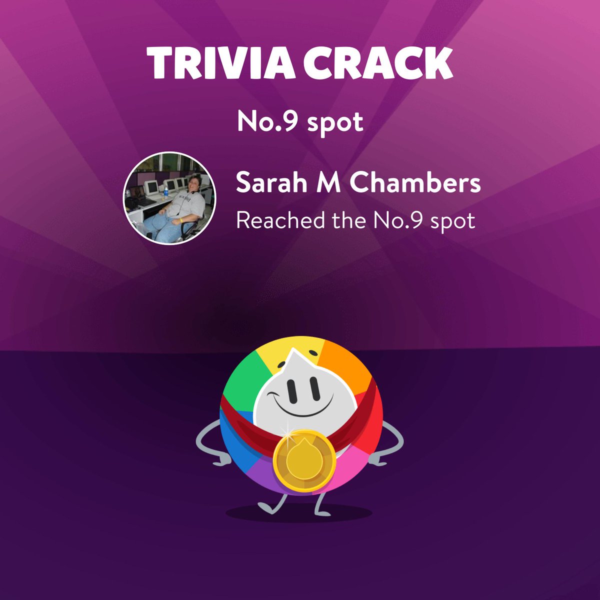 I reached the No.9 spot in the weekly ranking! triviacrack.com/en/landing