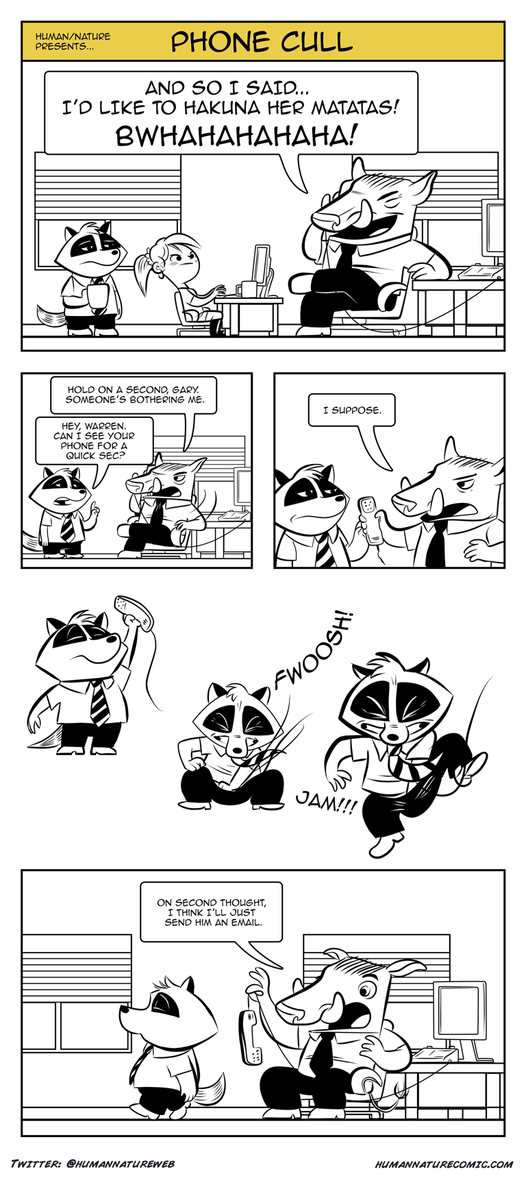 Put obnoxiously loud phone talkers on hold with today's HUMAN/NATURE #webcomic humannaturecomic.com/?p=1296