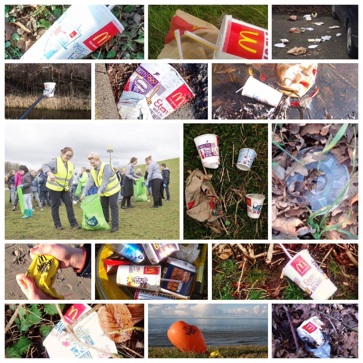 plasticsoupfoun's tweet photo. McDonalds gooit extra zwerfvuil neer voor opruimactie basisschool: http://t.co/NQezB3CqDc #LOD2015 #zwerfie http://t.co/sWHaNy1xUy