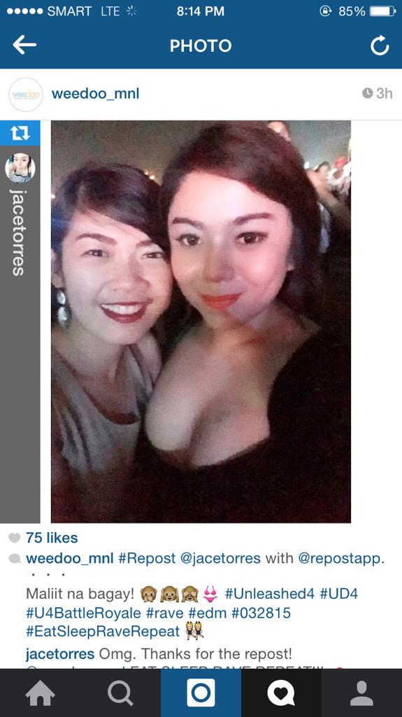 missjacetorres's tweet image. Omg. My picture last saturday was posted in Weedo_mnl instagram page! Got a mini orgasm. *kilig* lol 💦 #Unleashed4