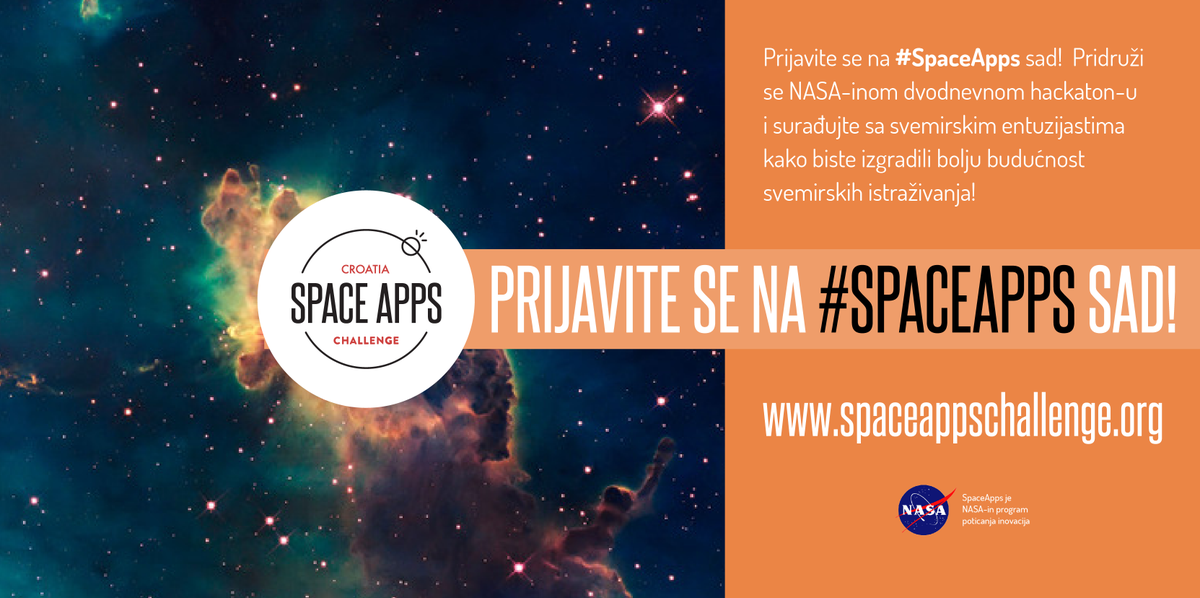 SpaceAppsCro's tweet photo. Još samo 10ak dana do #SpaceApps-a. Vidimo se 11.4. i 12.4. u CARnetu! http://t.co/PCQXSawFH3