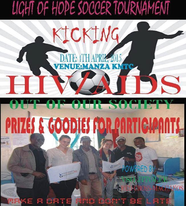 TeamMachakos's tweet photo. Our football tournament in collaboration with Light Of Hope is this Saturday, let's tackle HIV &amp; AIDS together! http://t.co/NQvIDUzuNW