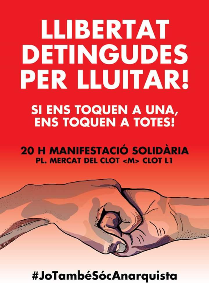 HeuraNegraVKK's tweet photo. #MaximaDifusió A les 20h pl mercat del Clot Manifestació. #JoTambeSocAnarquista #AtaqueALosCSOAS http://t.co/saD6QoogNI