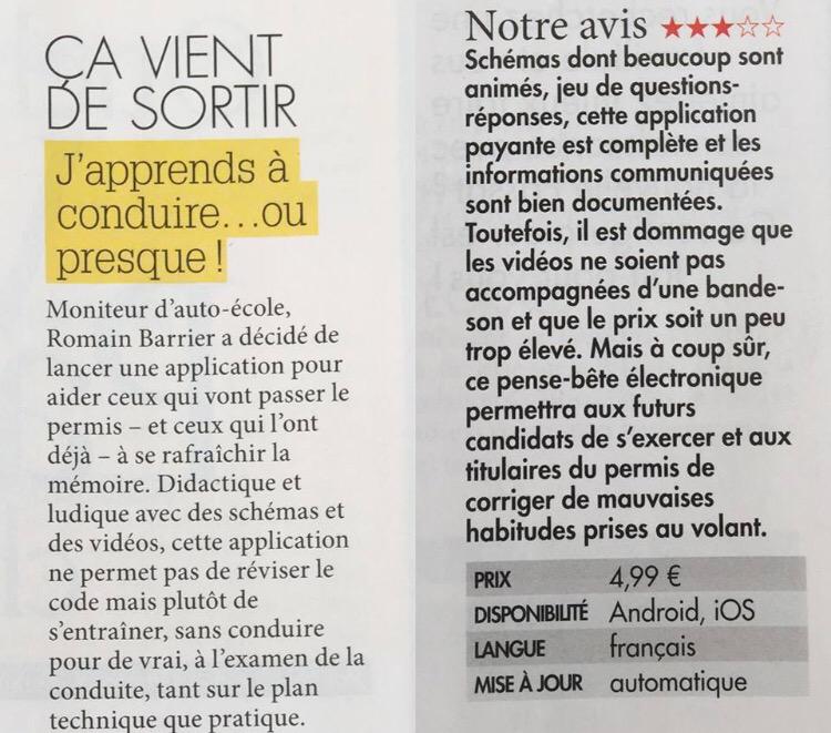L' <a href="/AutoJournalMag/">AutoJournalMag</a> parle de "J'apprends à conduire"
Faites enfin des économies sur votre permis de conduire !
