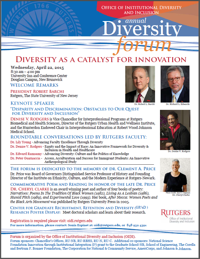 OIDI_RU's tweet photo. Get Ready for our Annual Diversity Forum!! @RutgersU @RutgersToday @Daily_Targum http://t.co/LKKIS7hP3H
