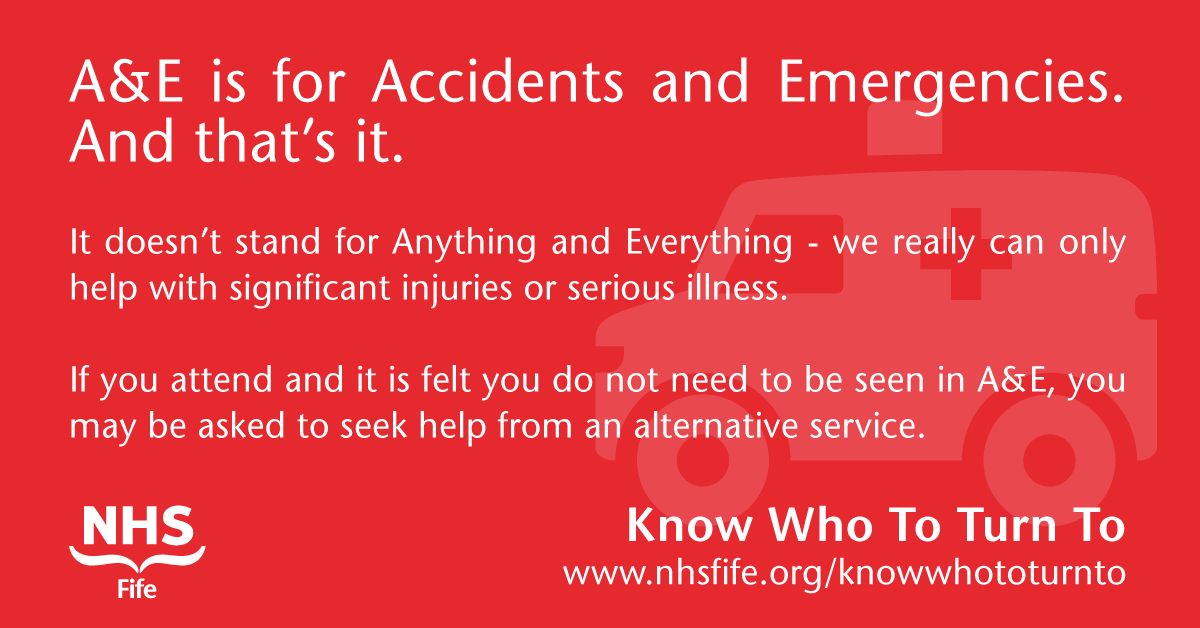 nhsfife's tweet photo. Find out about alternative services to A&amp;E.  For information visit http://t.co/v6DLq2LZro http://t.co/BeqdfgBYLq