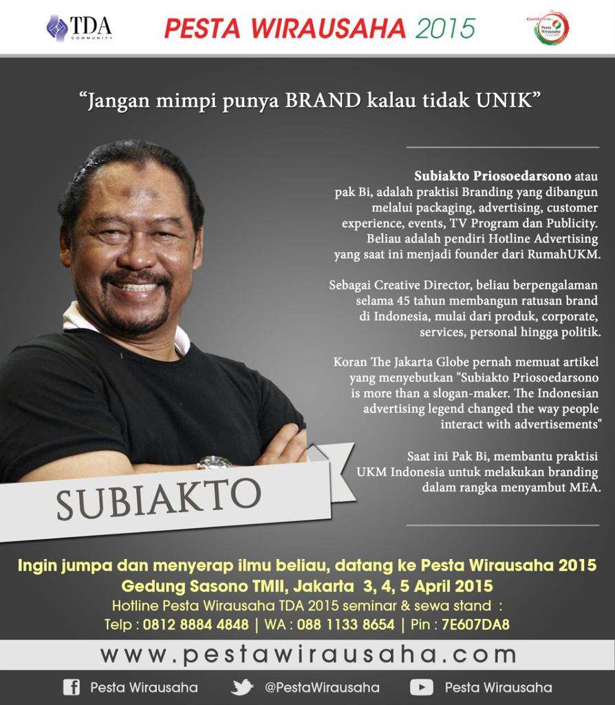 TDAdepok's tweet photo. 1st Day,  Jelang sore Pak @Subiakto di  akan bicara ttg "Branding for UKM" di Sasono Langen Budoyo http://t.co/HXxNZKsUww