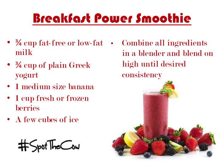 SpotTheCowOSU's tweet photo. Stay focused the rest of this semester with this easy breakfast power smoothie recipe! #SpotTheCow #MilkMonday http://t.co/KrhyWouc1t