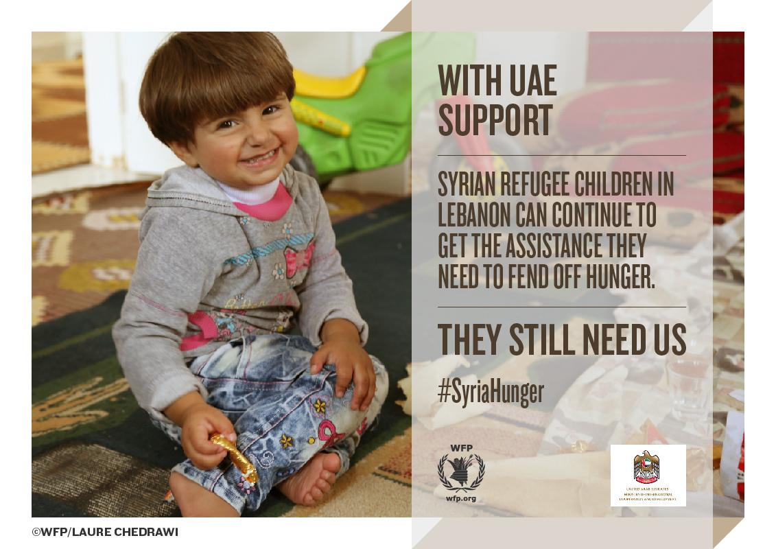 WFP_MENA's tweet image. With UAE support #Syrian refugees in #Lebanon continue to get the assistance they need to fend off #Hunger @MOFAUAE