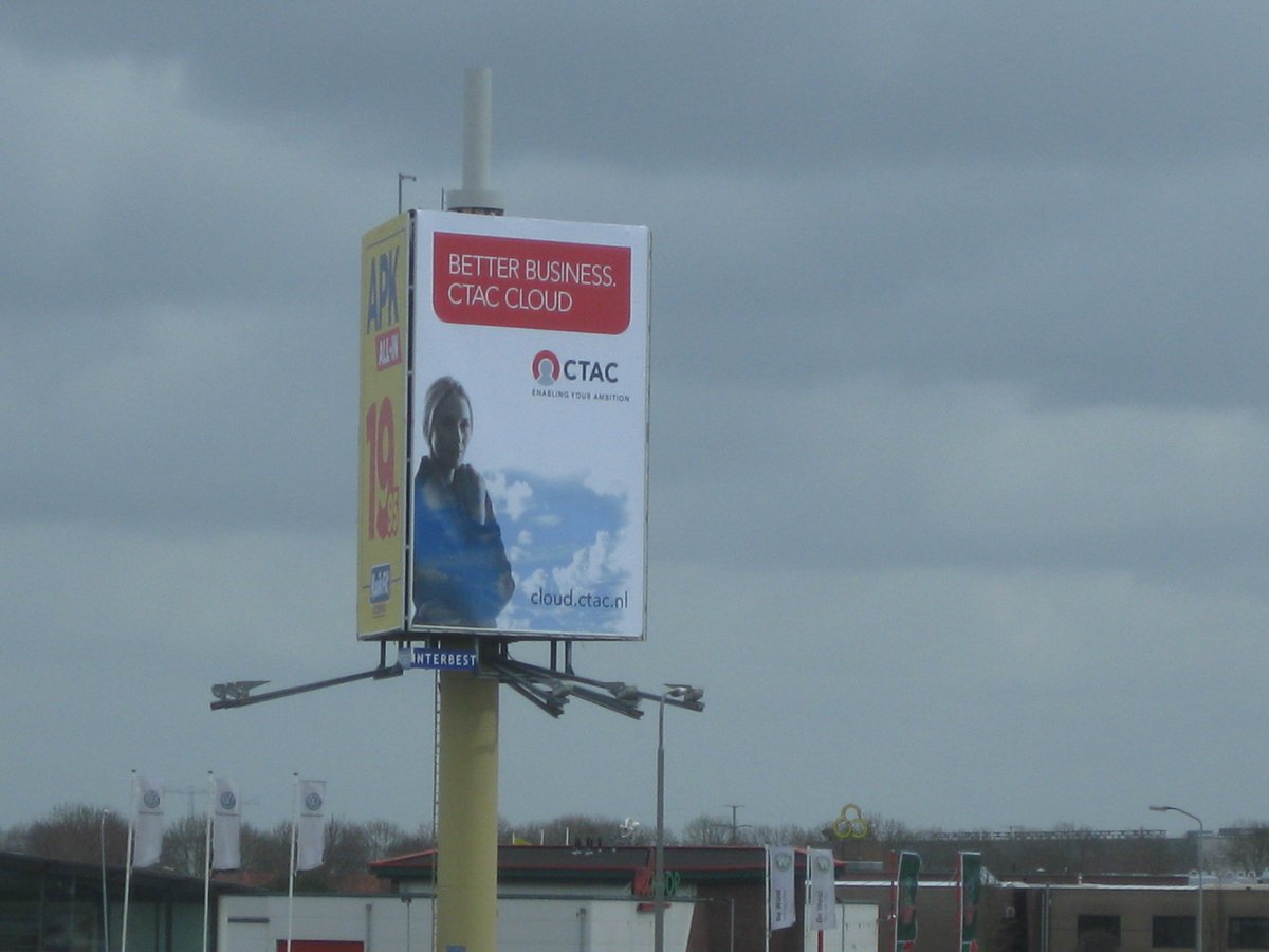 CTACNV's tweet photo. Start van de Cloud Campagne met het Ctac billboard langs de A2. Beter Business. Ctac Cloud: http://t.co/dsmLGRtkGz http://t.co/ZsDeRm3PWo