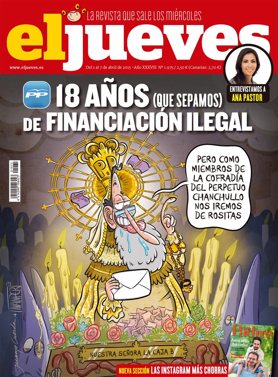 eljueves's tweet photo. Portada de esta semana: «PP, 18 años (que sepamos) de financiación ilegal» http://t.co/4hnovOI0LF