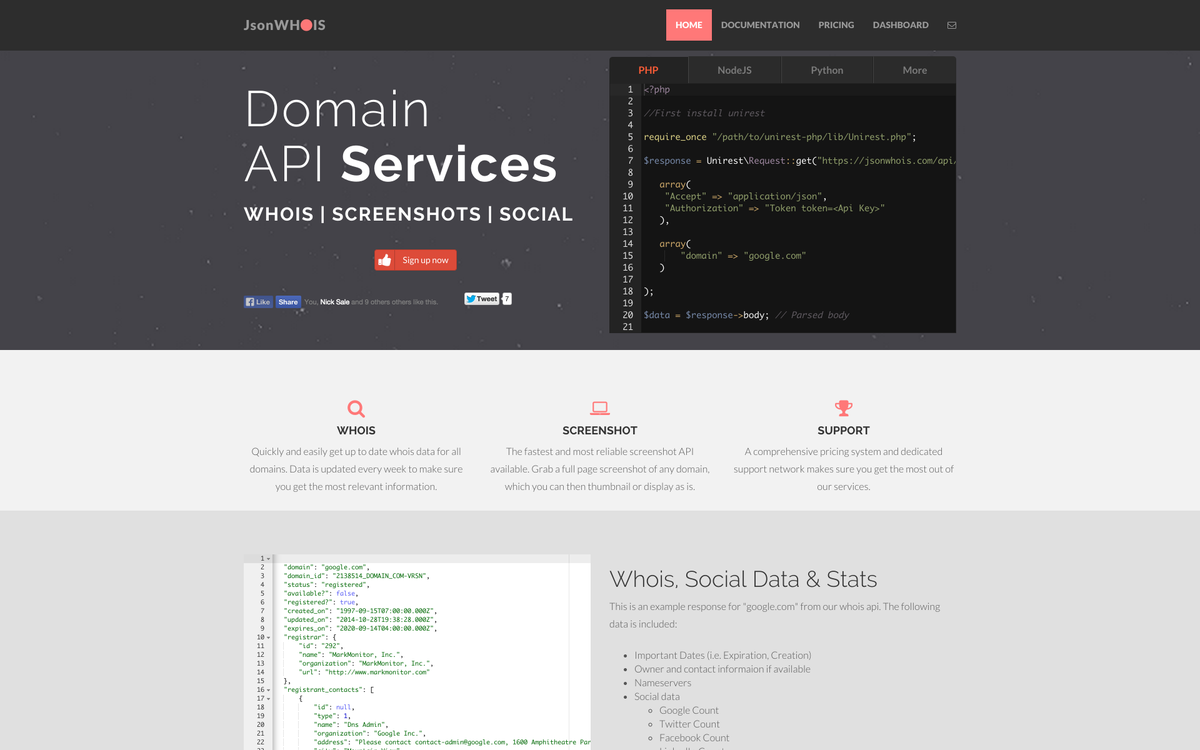 JsonWhois: Whois API and Data Services buff.ly/1NyeAqi .<a href="/JsonWhois/">JsonWhois</a> #startups