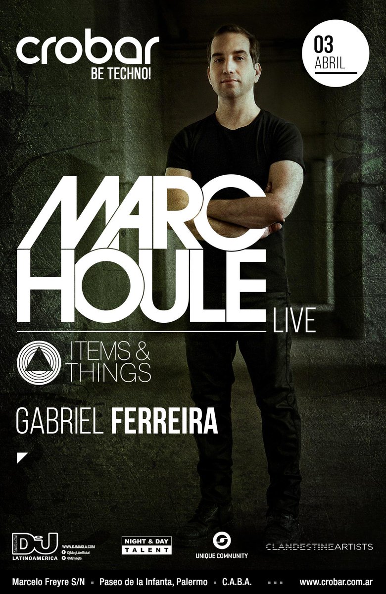 CrobarClub's tweet photo. Crobar Be Techno Presenta:
Viernes 03 de Abril 2015
@MarcRHoule (live)
@Gabriferreira http://t.co/zvGfzLkRIq