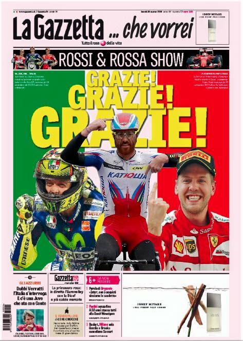 vincenzonibali's tweet photo. La gazzetta che chiedono i tifosi!!! @Ilgerva77 da noi è arrivata così 😉😉😉 http://t.co/9UbZewMoxz