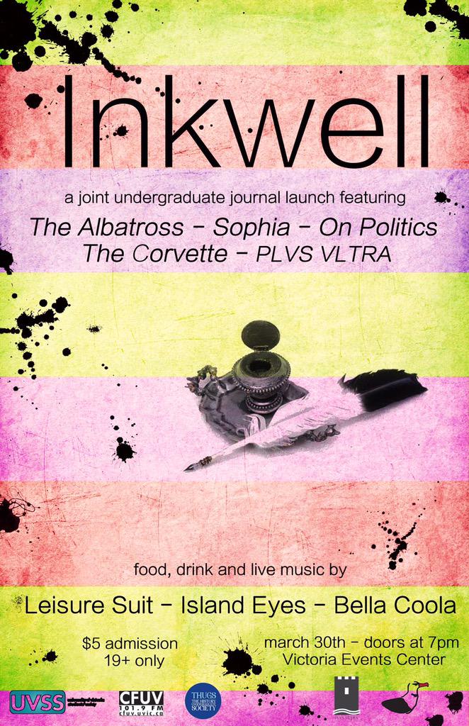 UVicESA's tweet photo. Start the last (!!!) week of classes off with the Inkwell multi-journal launch--7pm at VEC! http://t.co/9kBAMVKv8L