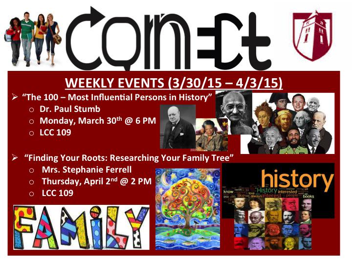 CUCONNECT1's tweet photo. CONNECT: There are 3 events this week! TONIGHT, TOMORROW, &amp; THURSDAY!!! http://t.co/IgeI331HrR