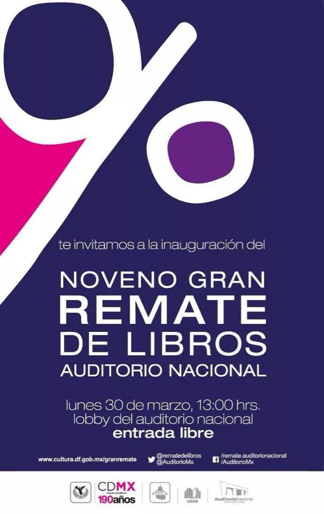 Hoy inicia @rematedelibros en el Auditorio Nacional #EntradaLibre 30 de marzo al 7 de abril ¡Vámonos pa'llá!