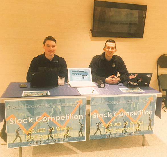 We have the original Wall Street movie playing behind our table tonight. Sign up for some real world finance exp. !