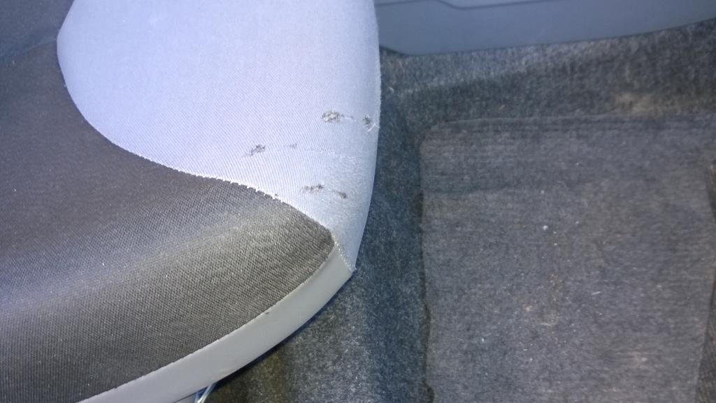 interiorrepair's tweet photo. Fiesta drivers seat damage before http://t.co/Moo6VGiItf