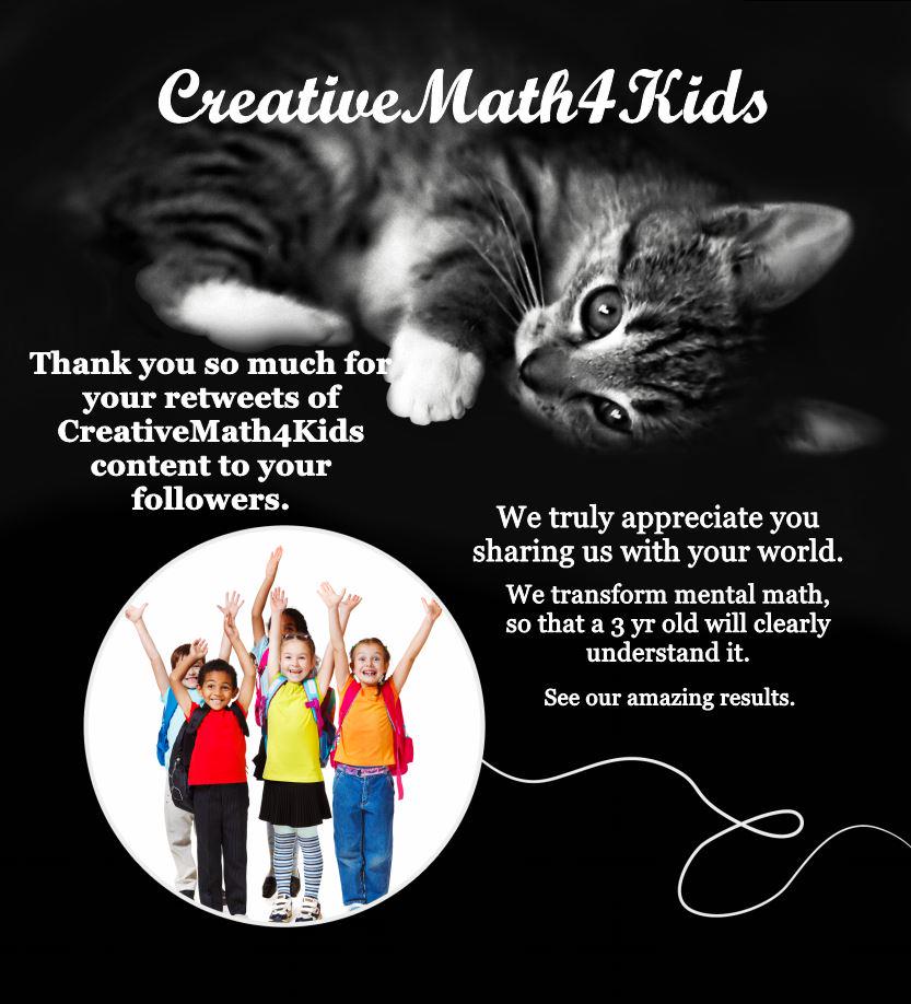 CreativeMath4's tweet photo. @ElyssePoetis Thanks for your retweet/fav of CreativeMath4Kids content to your followers, I really appreciate it;-) http://t.co/WFc3vD93sz