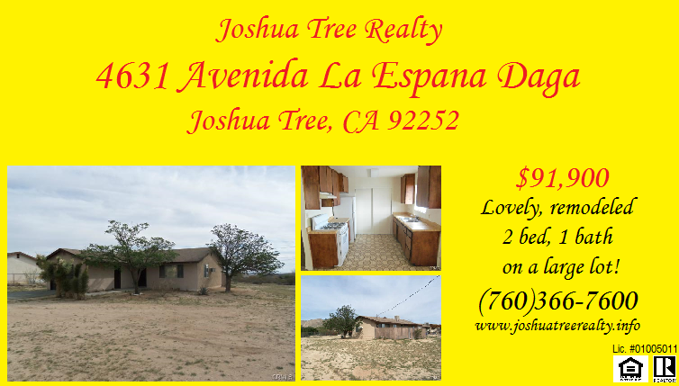 JoshuaTreeHomes's tweet photo. Want to know more about this property? Call (760)366-7600 &amp; ask about it today!
http://t.co/bsZzoIQbFv
#homesforsale http://t.co/bKXaDoRti7
