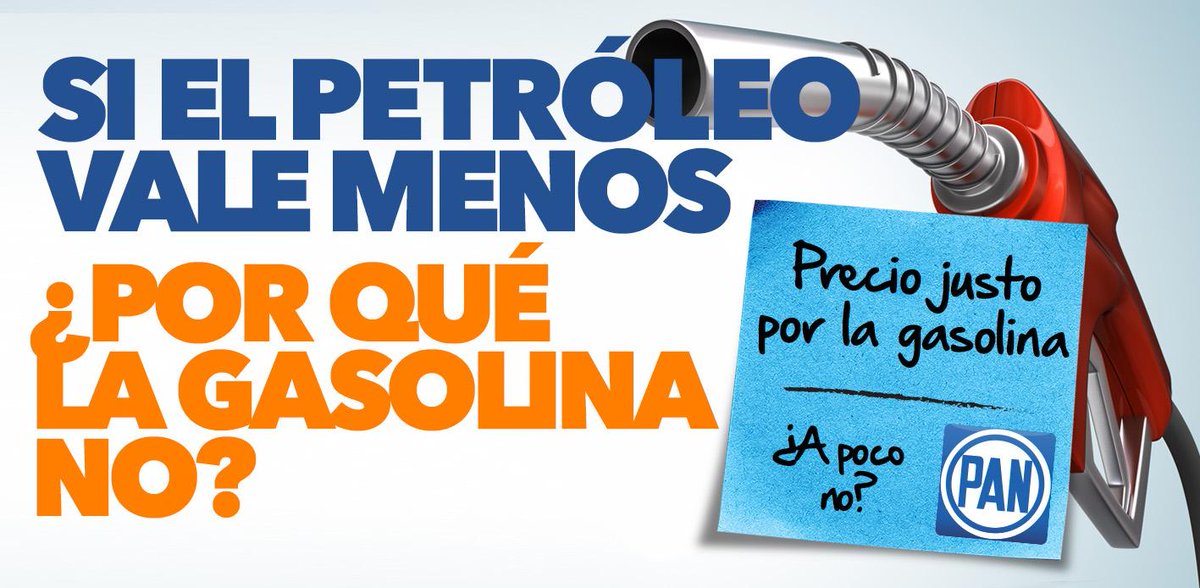 AccionNacional's tweet photo. PAN va por una contrarreforma fiscal para bajar los precios de la gasolina #2015EsAzul http://t.co/z4yvDDtir4