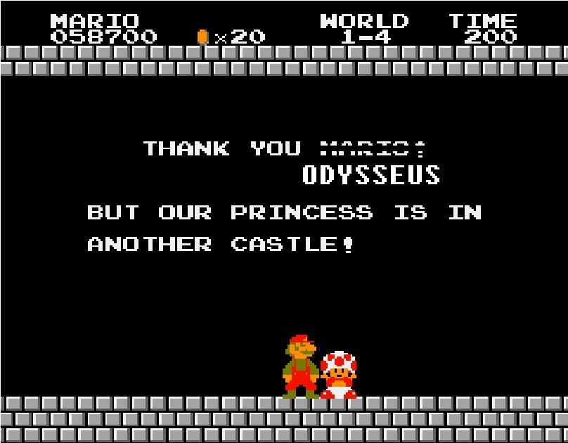 sentantiq's tweet photo. Mario's journey also never really ends... #Odysseus #Mythgames http://t.co/rTnbp9Sfyb