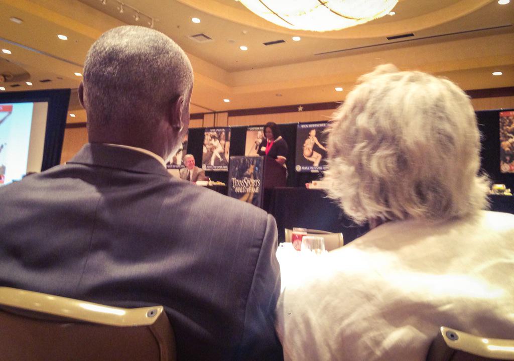 tgraham33's tweet image. Worlds greatest @Carl_Lewis watches as sis Carol Lewis is inducted into #SWCHOF @TXSportsHOF