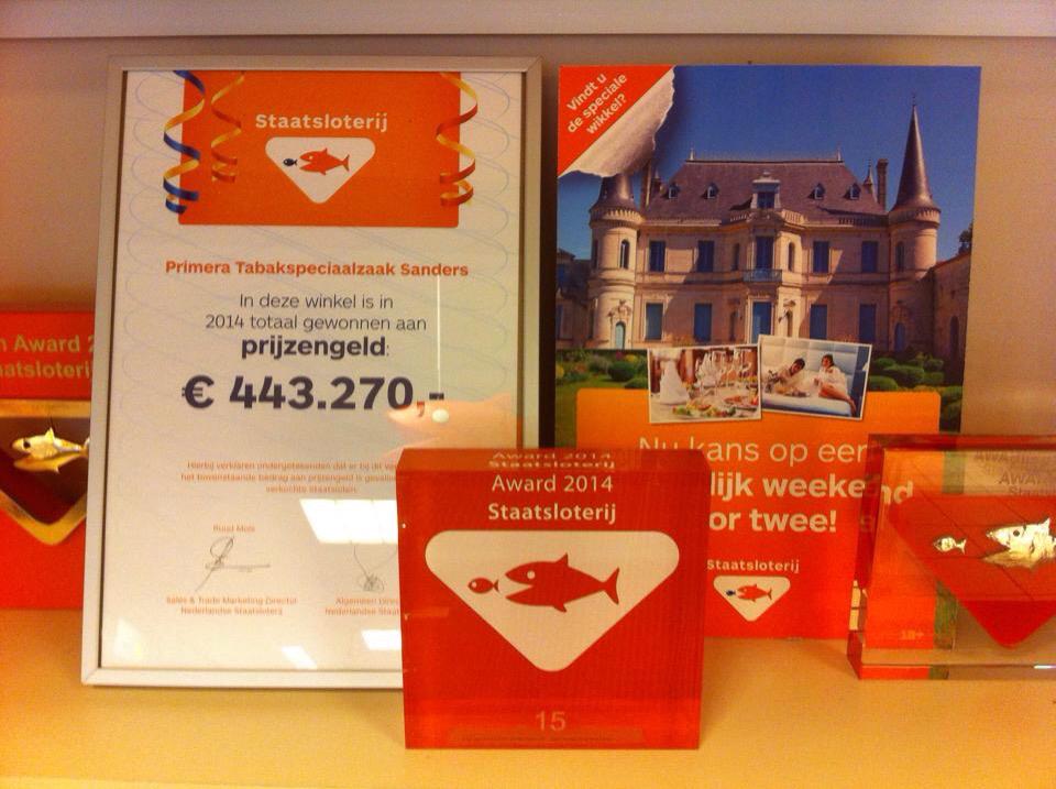 Supertrots: Nummer 15 geworden van beste Staatsloterij verkooppunten van Nederland in 2014!