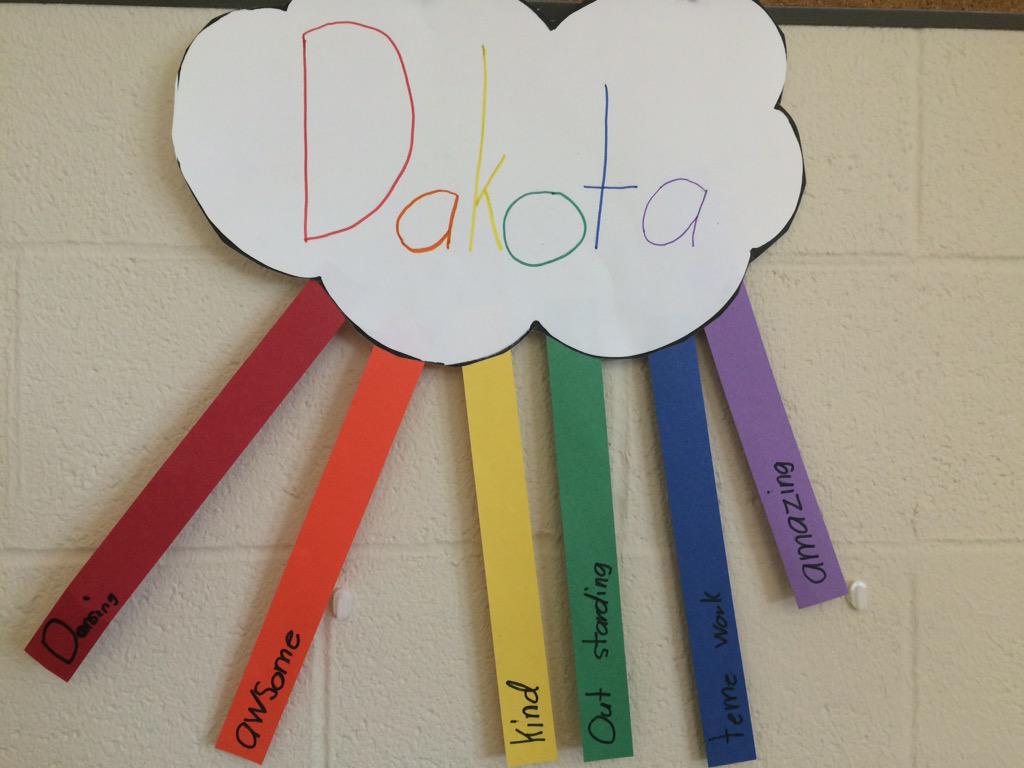 Today we made acrostic name poems with our second grade pals.