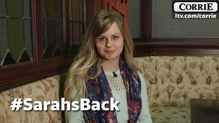 itvcorrie's tweet photo. #SarahsBack @tinaob recaps what trouble Sarah got into last time she was on the cobbles! http://t.co/40W9b9XX2C http://t.co/VxFg8AVYrB