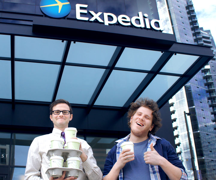 Expedia's tweet photo. These guys do more than just get coffee &amp; fill out TPS reports. Send them your travel questions with #ExpediaInterns. http://t.co/0SZ0ONDDCy