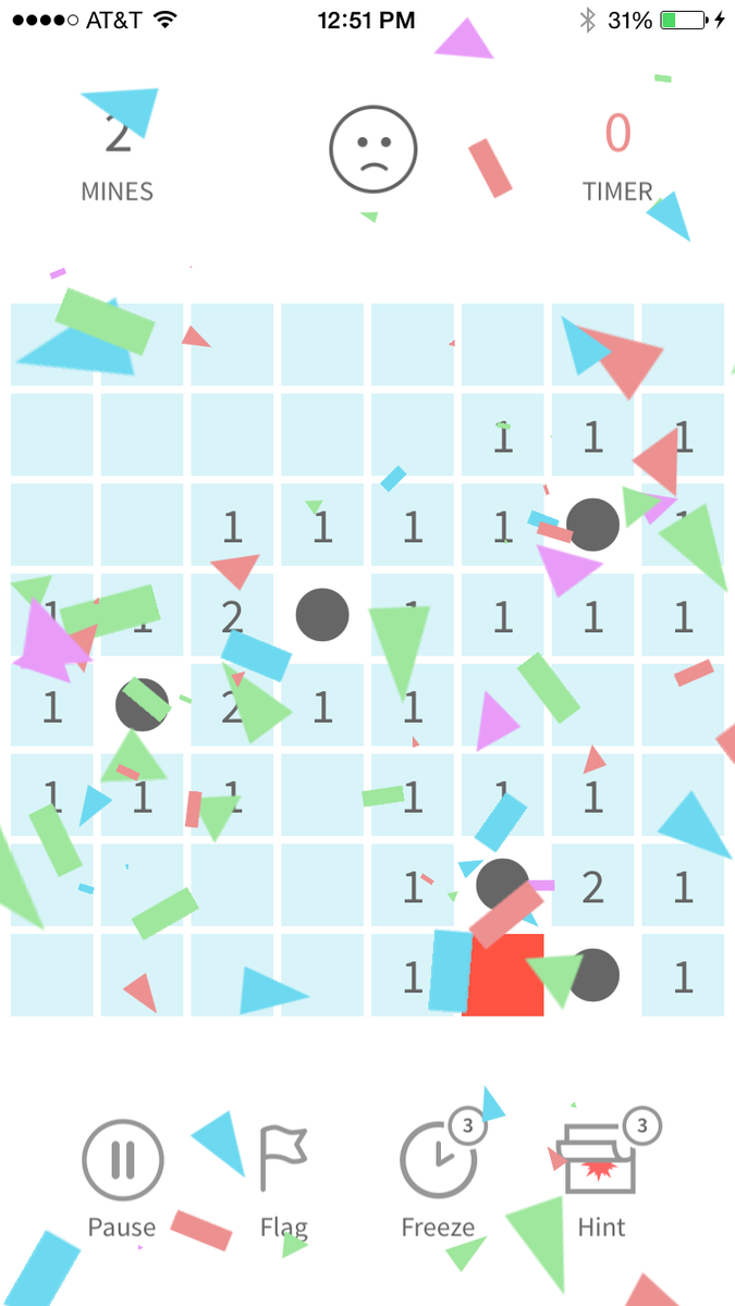 ColeMG's tweet photo. Whoa, nice job @TaraMann @ChadTimmerman on making a modern Minesweeper with Mines, love those animations! http://t.co/SrPV7RdY9P